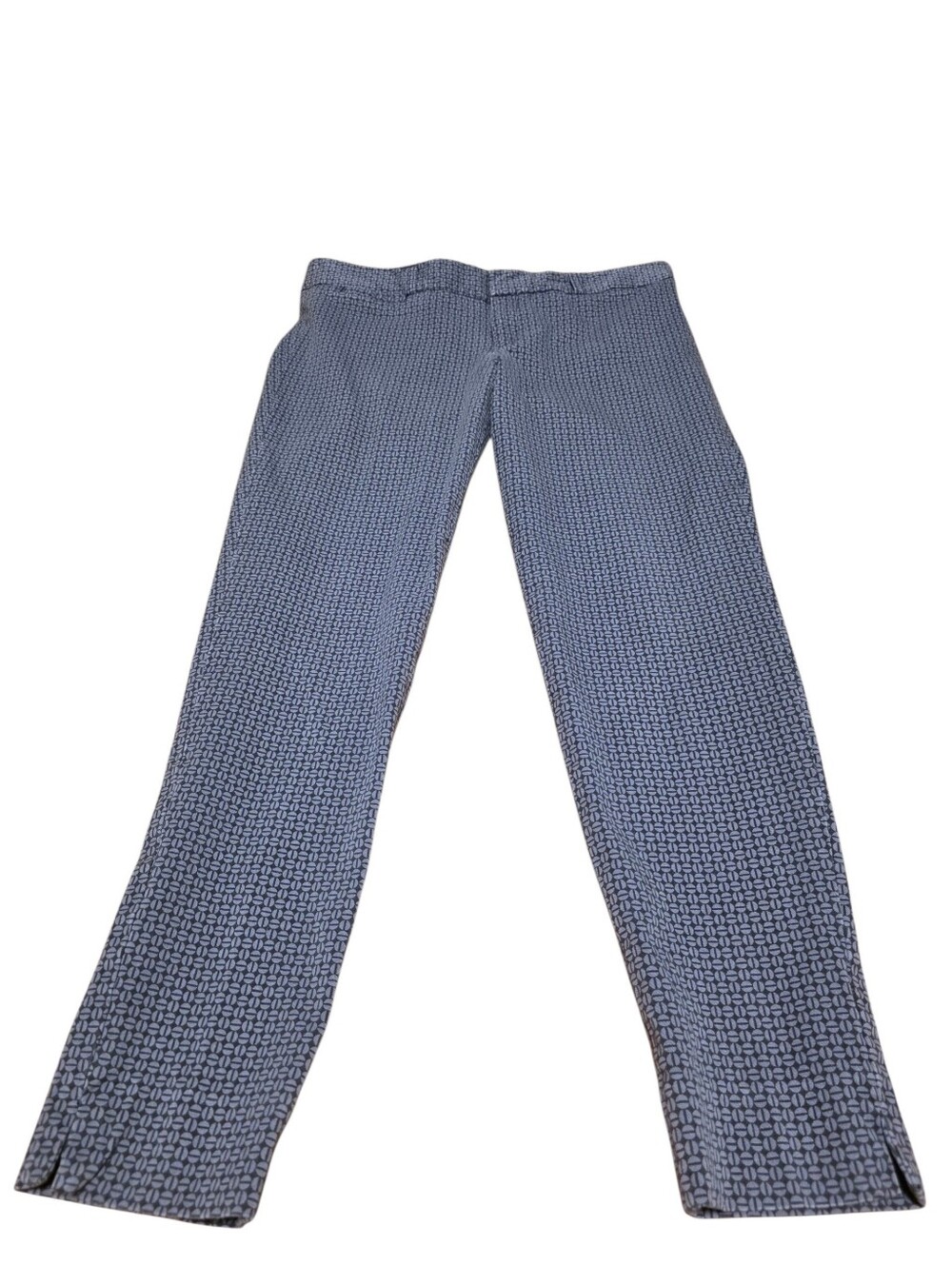 Banana Repuic Sloan Fit Cropped Gray Geometric Print Pants Size 8 VGUC